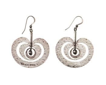 681. A pair of Tapio Wirkkala sterling 'Omena' earrings,