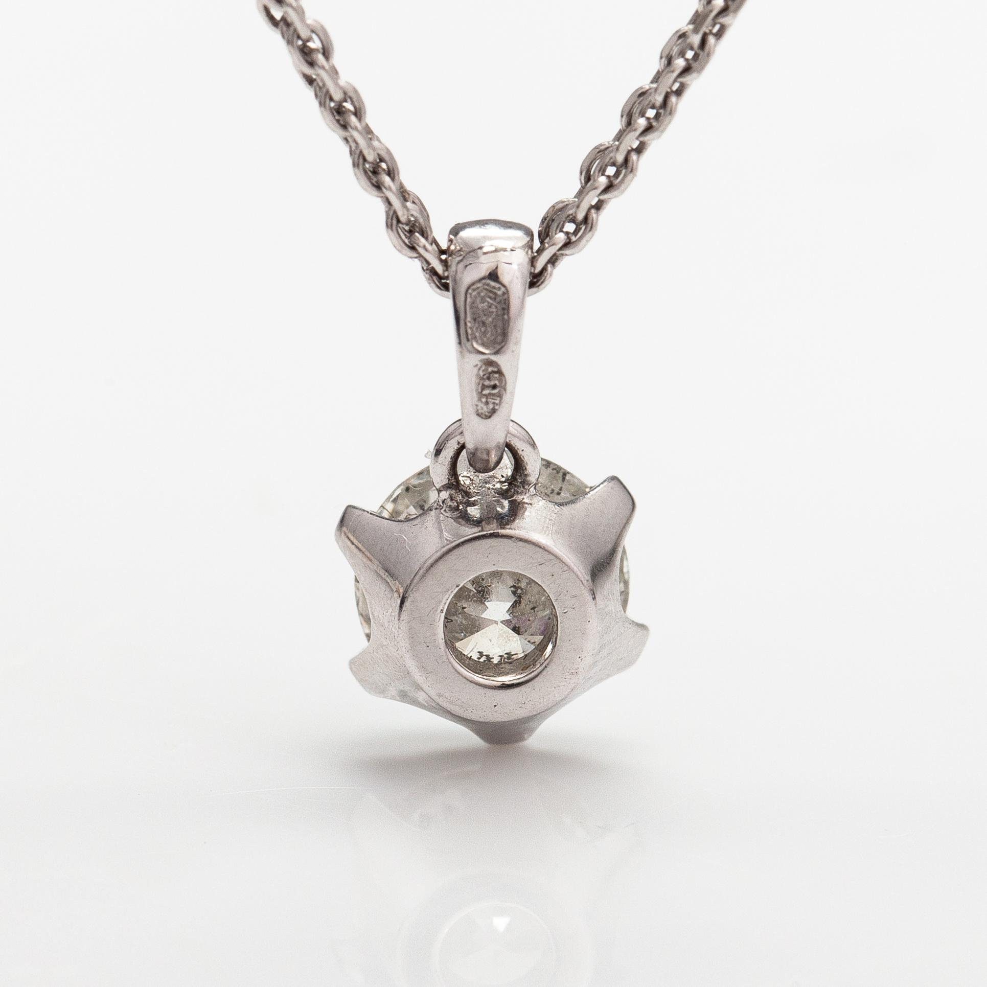 Kaulakoru, 18K valkokultaa, timantti n. 1.00 ct.