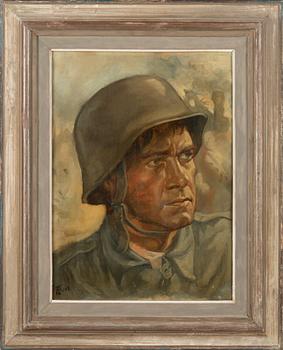 Alexander Lindeberg, oil on board, signed and dated -43.