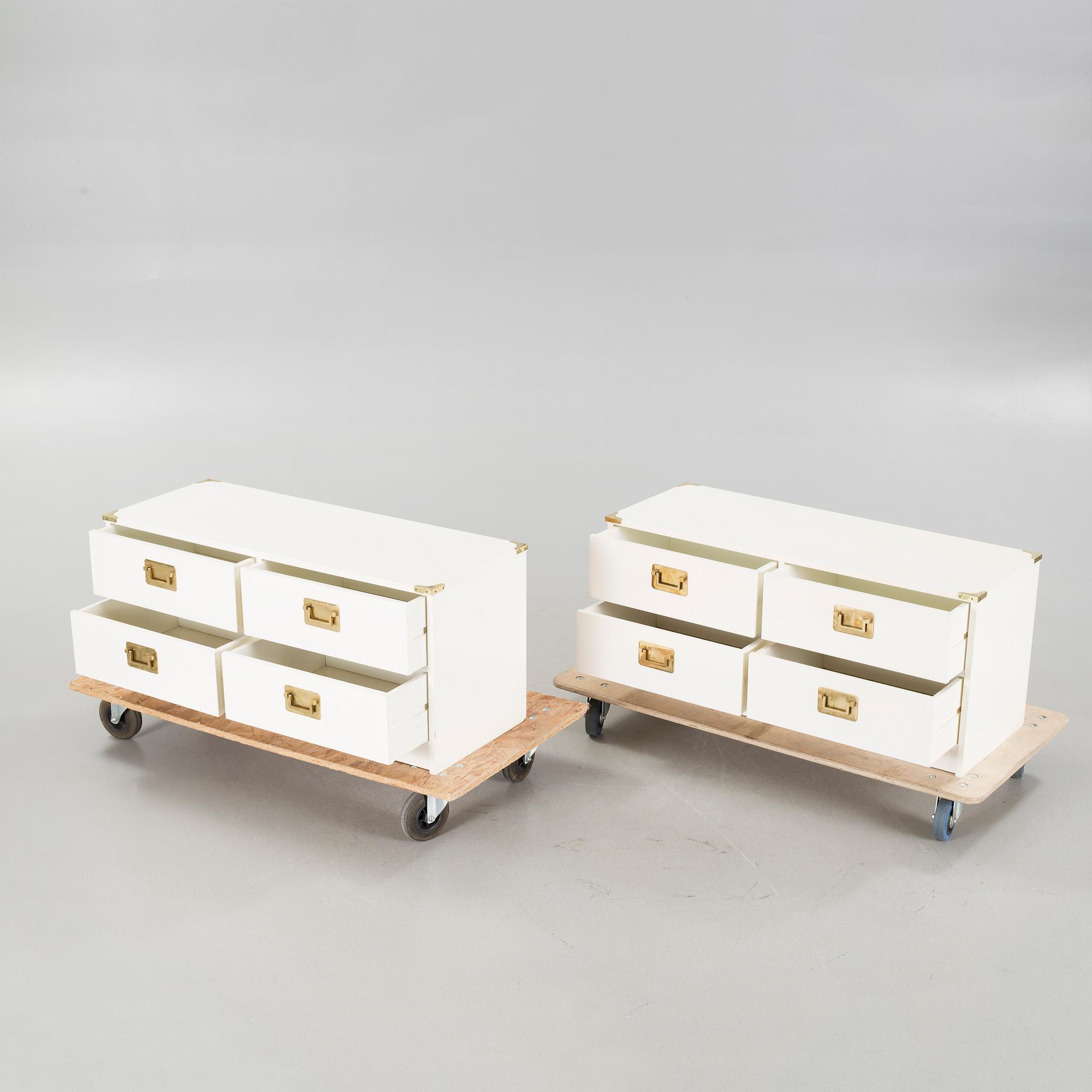 Two chest of drawers second half of the 20th century.