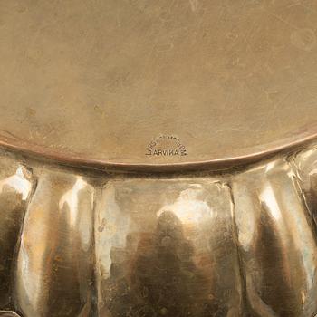 LARS HOLMSTRÖM, two brass trays,
"Firma Lars Holmström Arvika".