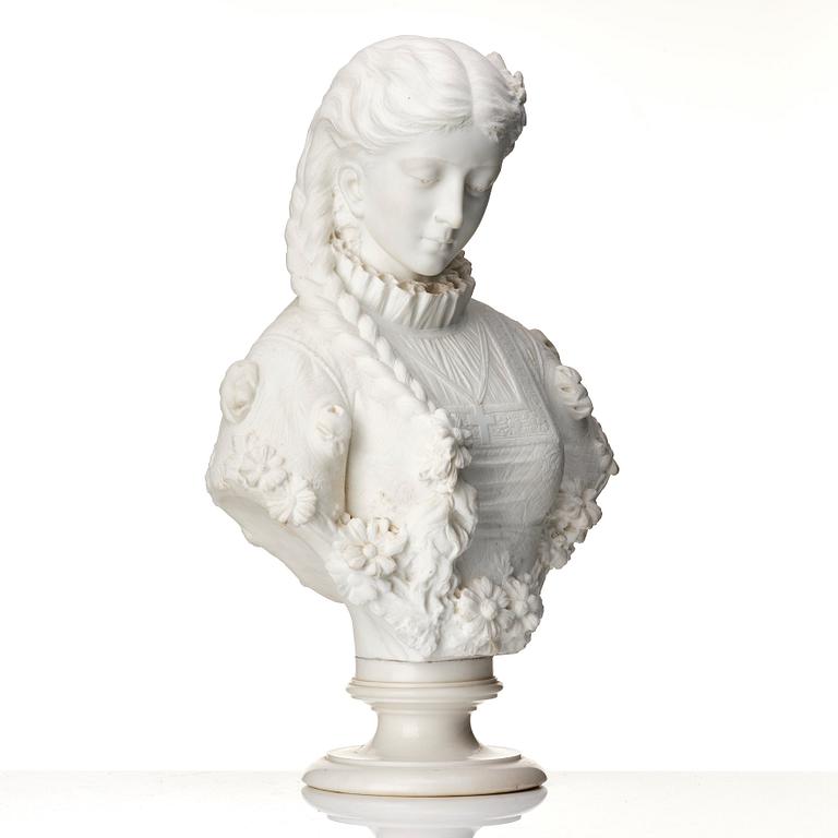 Italian school 19th Century. Renaissance lady with braids.