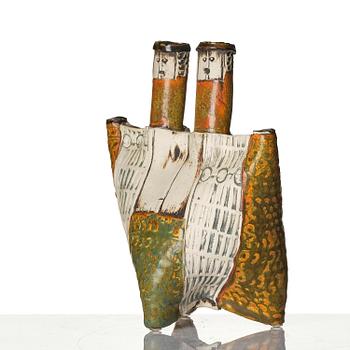 Bengt Berglund, astoneware sculpture of a figure with two heads, Gustavsberg, 1960s.