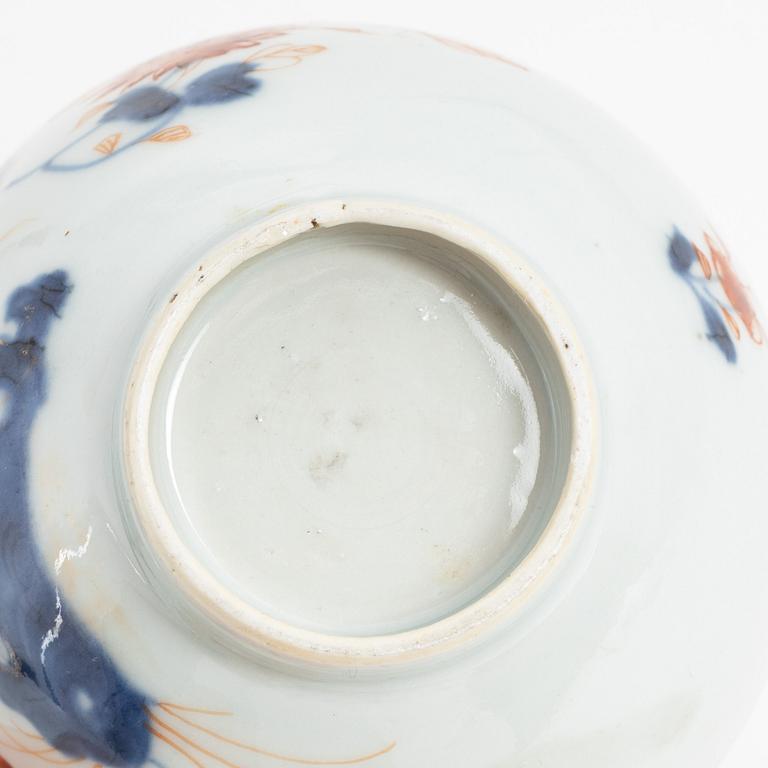 Bålskål samt skål, porslin, kompaniporslin, Kina, Qingdynastin, Qianlong (1736-95).