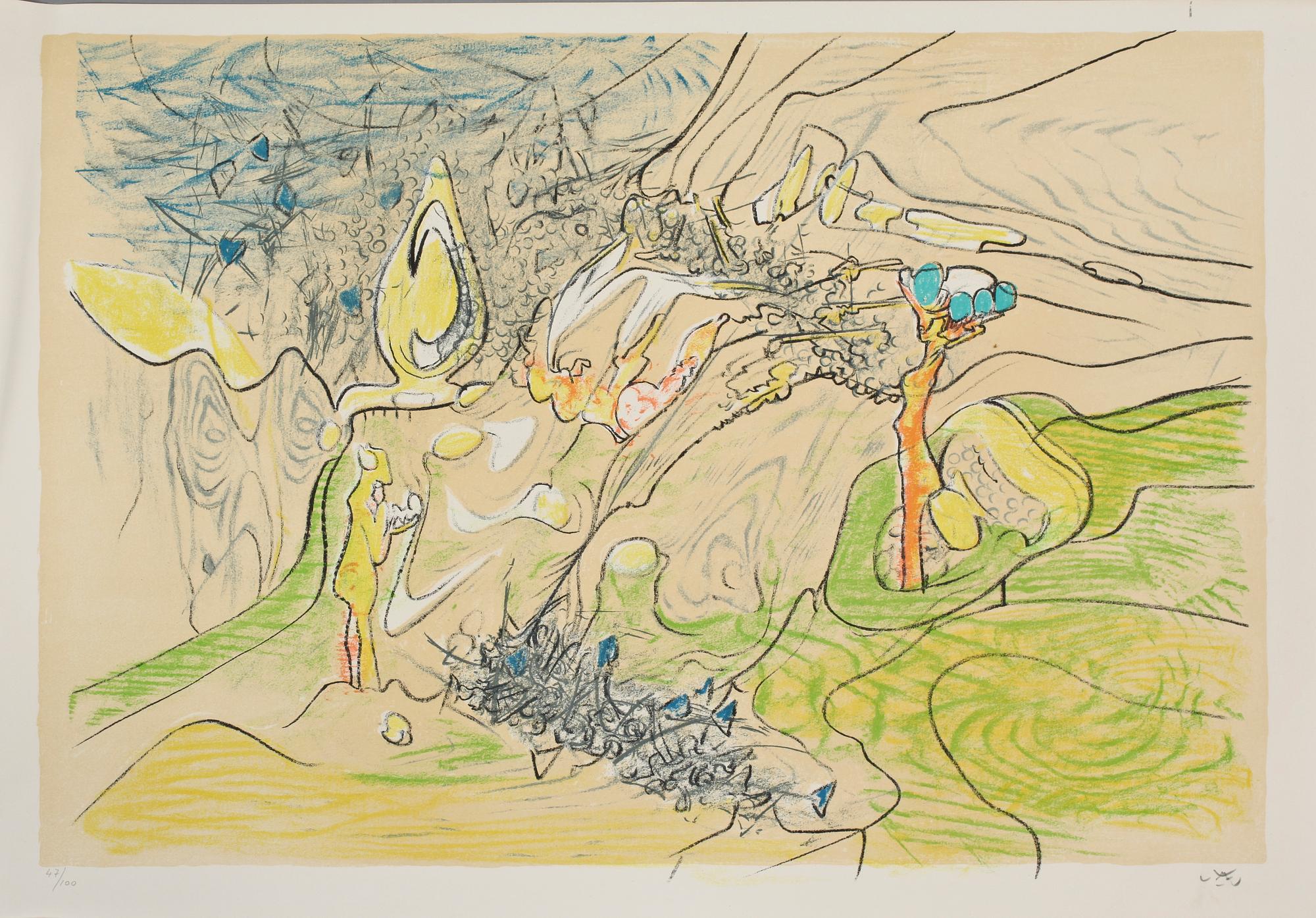 ROBERTO MATTA, mapp, "5 litographies", signerade och numrerade 47/100.