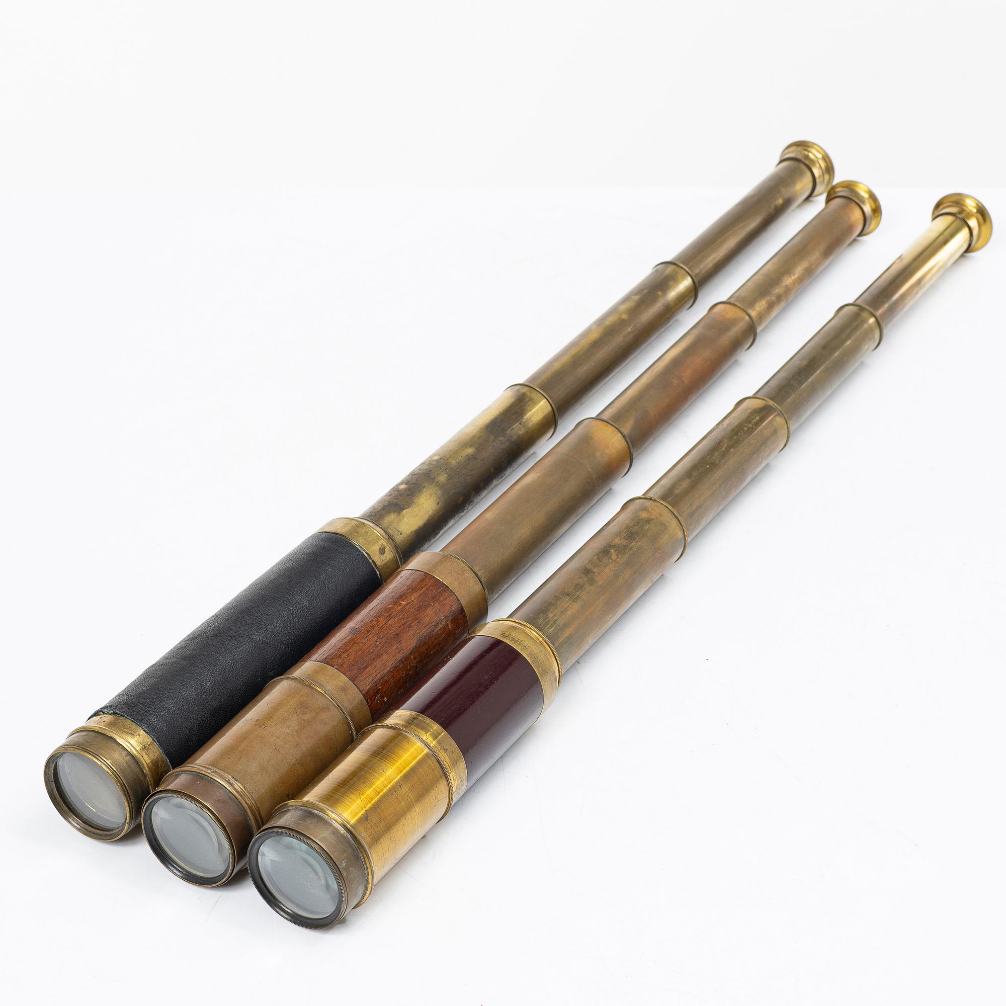 Three telescopes, 19th and 20th century.