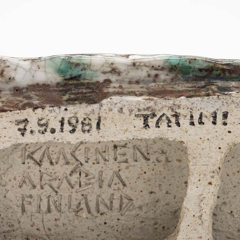 Taisto Kaasinen, skulptur, stengods, signerad Kaasinen Arabia Finland.