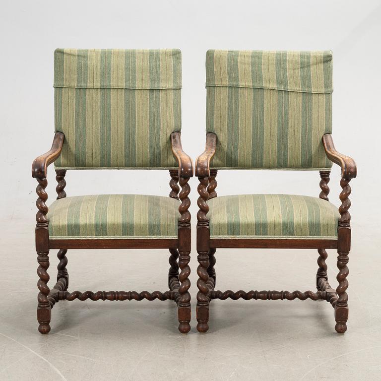 Karmstolar, barockstil, 1900-talets första hälft.