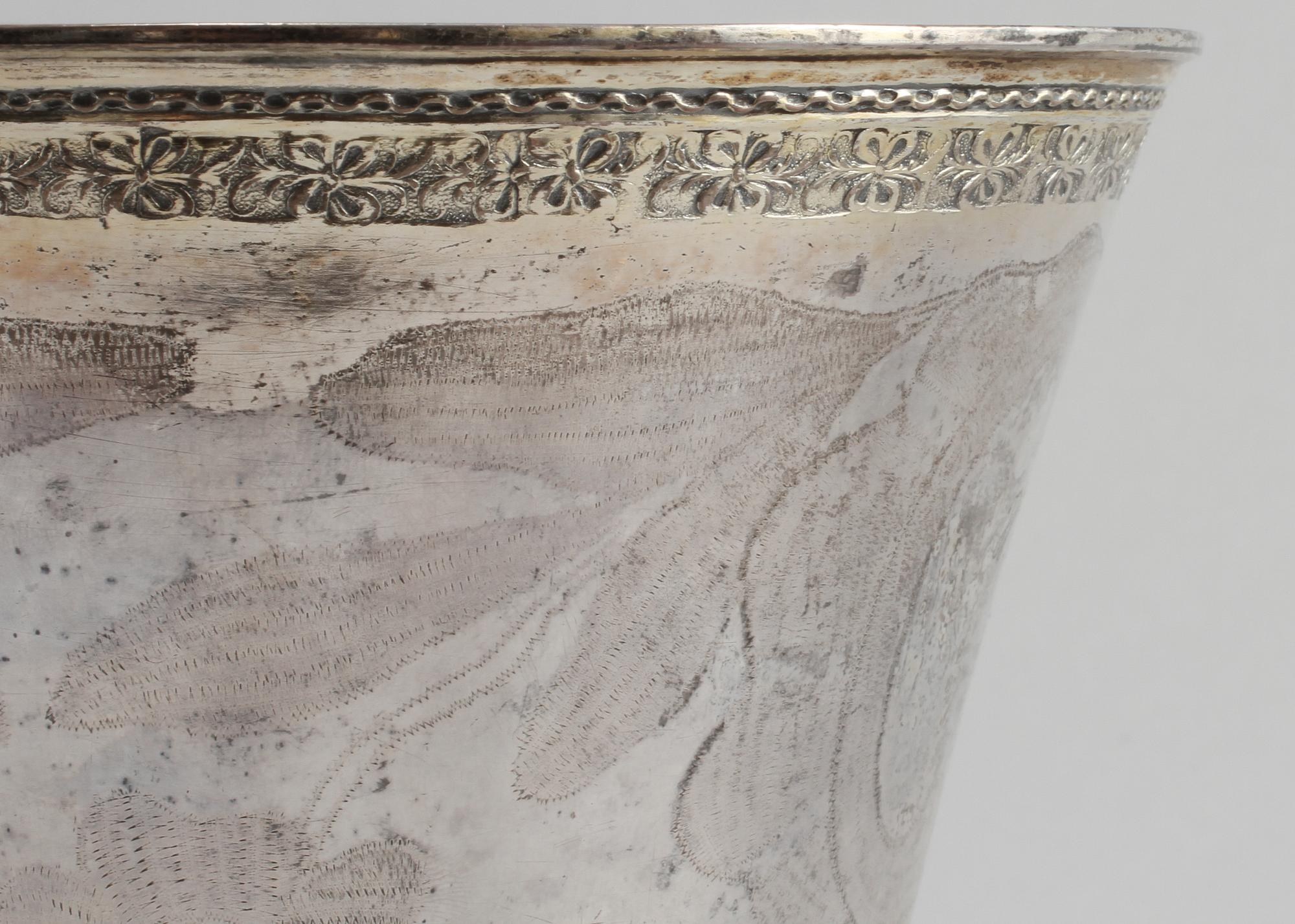 BÄGARE, silver, Carl Fahlberg, Uppsala, 1783, vikt 440 gram.