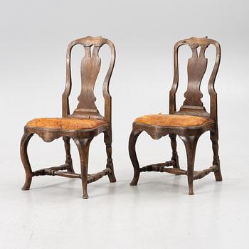 A pair of late 18th century Rococo chairs.