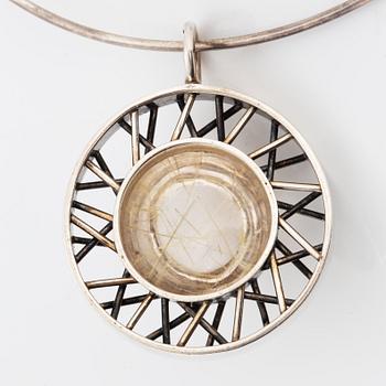 Rutile quartz pendant, Guldsmedjan Forsman & Gardfors Umeå 1966.