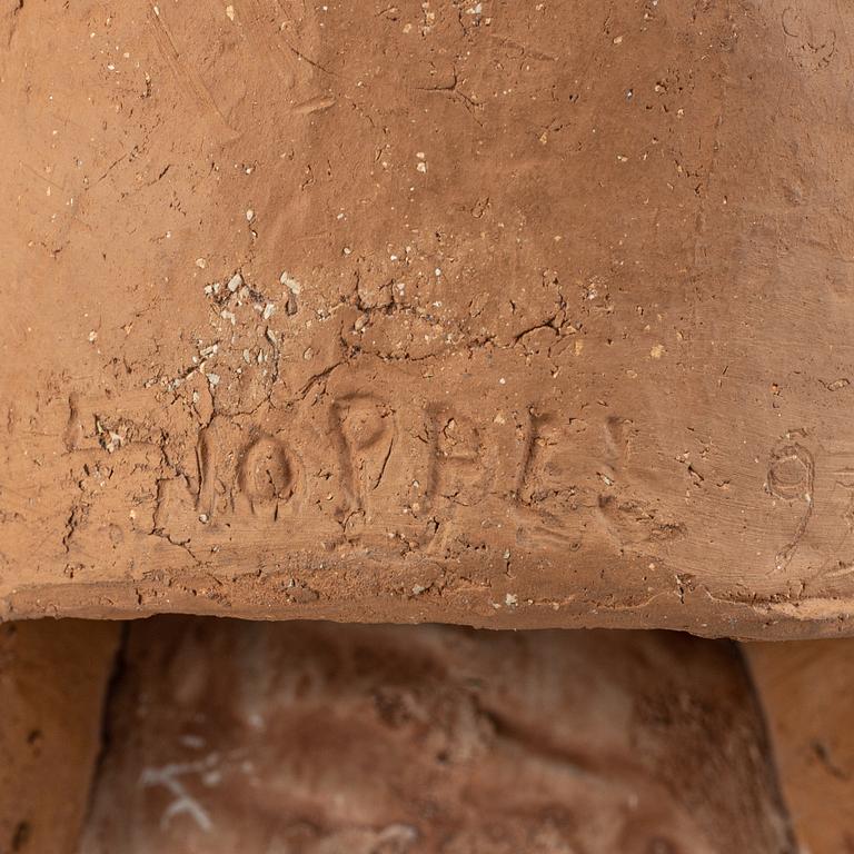 Arvid Knöppel, skulptur, lergods, signrad Knöppel.