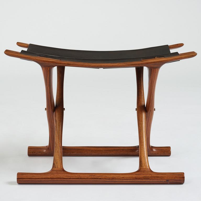 Ole Wanscher, a rosewood "Egyptian stool", Poul Jeppesen-møbler, Danmark, jubilee edition 2003.