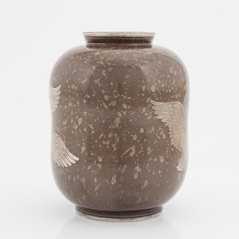 Wilhelm Kåge, a brown glazed 'Argenta' stoneware vase, Gustavsberg, Sweden 1938.