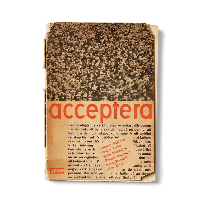 Bok, "Acceptera", 1931, proveniens Hans Asplund.