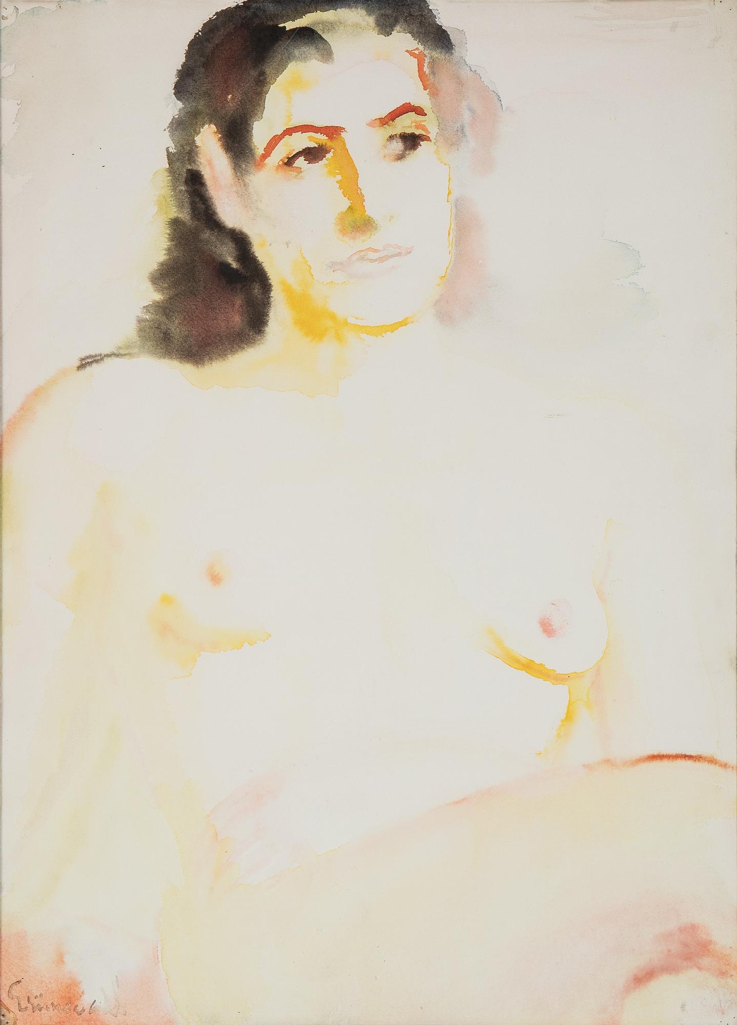 Isaac Grünewald, akvarell på papper, signerad.