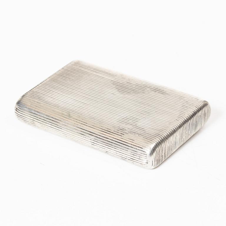 A Russian silver cigarette case, silver, St Petersburg, 1908-1926.