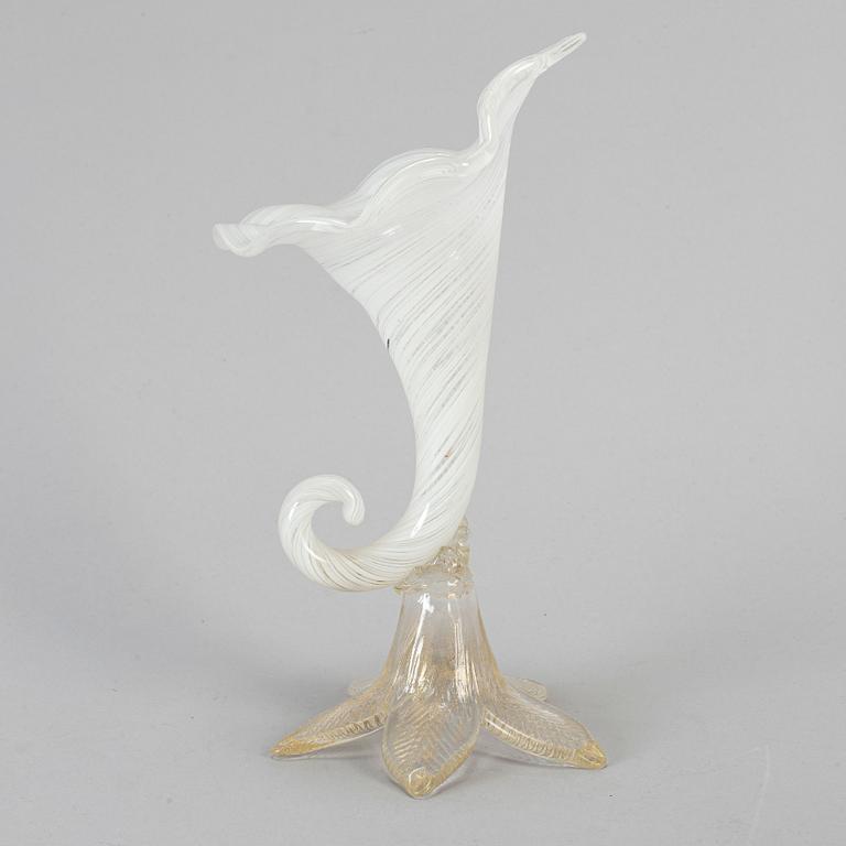 A Musano glass vase, Italy, mid 20th Century.