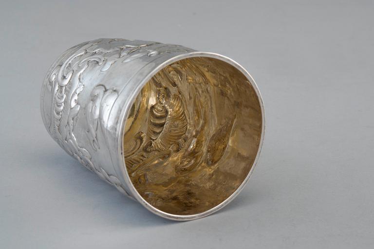 A BEAKER, silver. Andrei Dementiev Moscow 1774. Height 8,5 cm, weight 68 g.