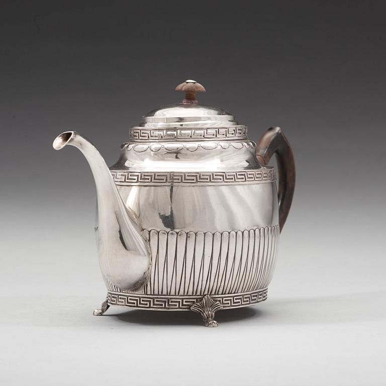 A Swedish 19th century silver tea-pot, mark of Bengt Tellander, Jönköping 1823.