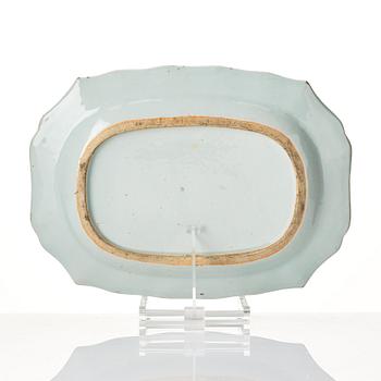 A set of two blue and white serving dishes and eigth dessert dishes, Qing dynasty, Qianlong (1736-95).