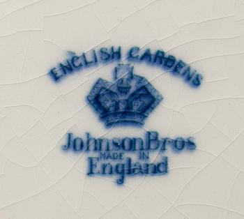MATSERVIS, 74 delar, porslin, "English Gardens", Johnson Brothers, England 1900-första hälft.