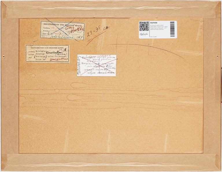 UTAGAWA HIROSHIGE (1797-1858), efter, färgträsnitt. Japan, "Night Rain at Karasaki", sent 1800-tal/tidigt 1900-tal.