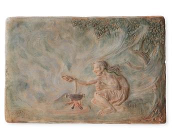 2. relief, pate de verre, Sverige 1930.