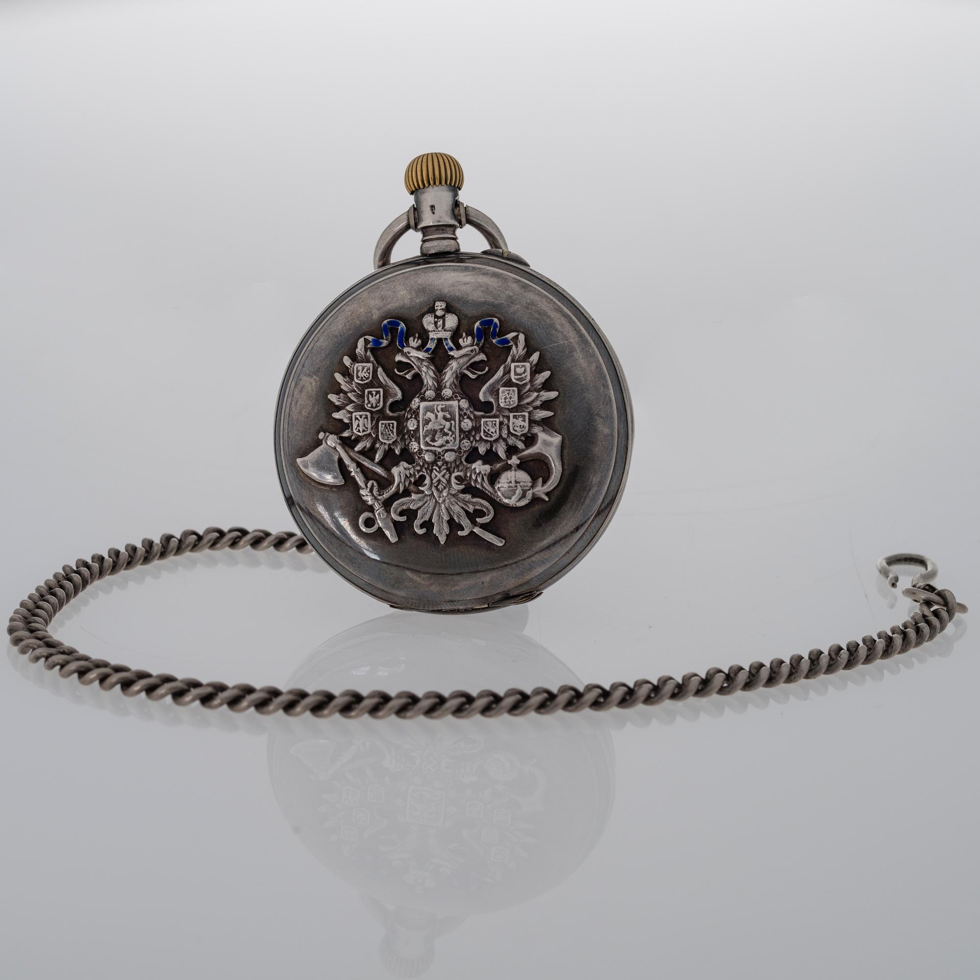 PAVEL BURE, pocket watch, silver, 50 mm.