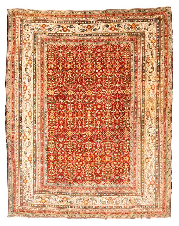 Matto, antique Indian, probably Agra, ca 467,5-474 x 369,5-374 cm.