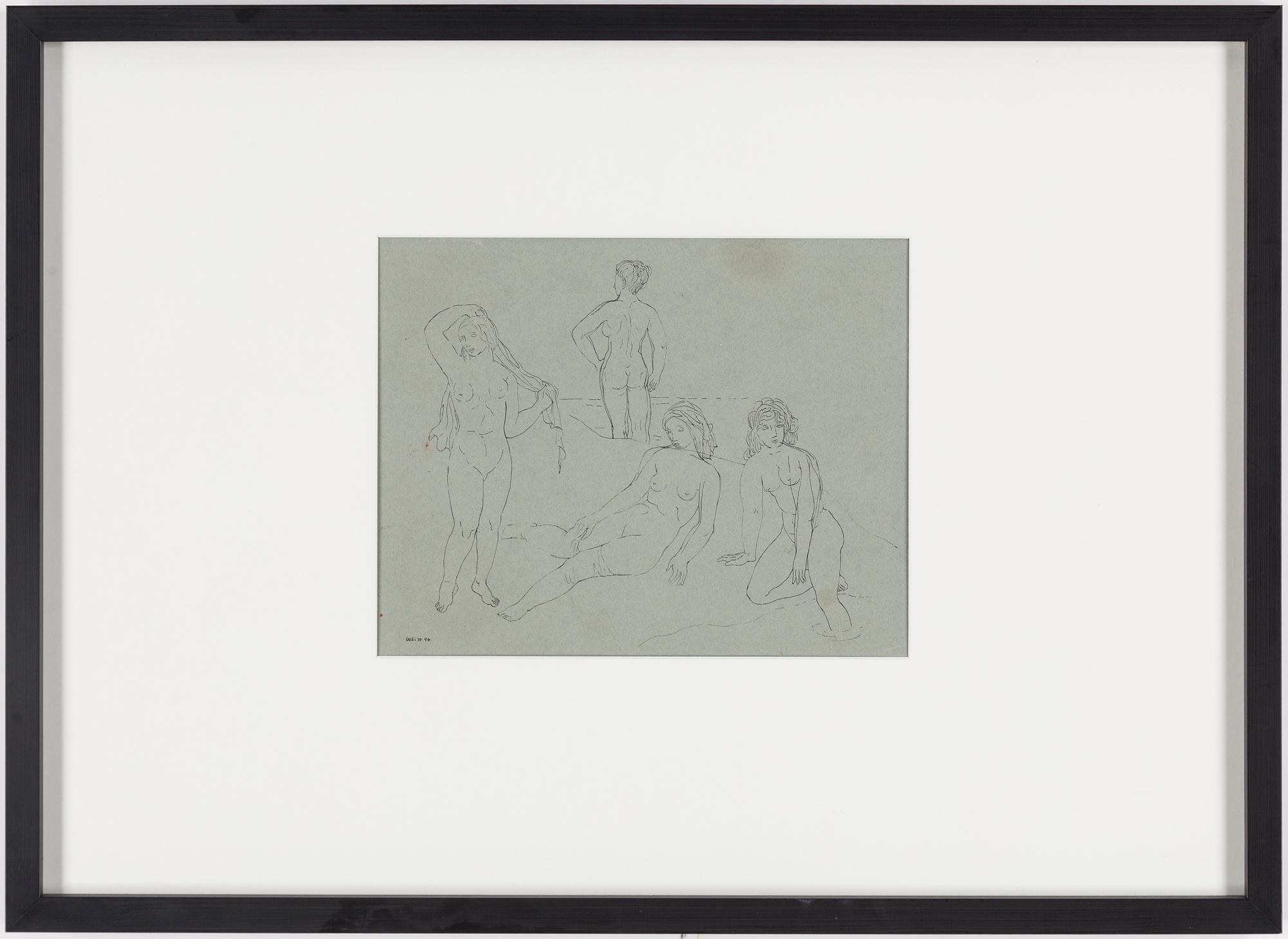 PETER WEISS, ink on paper, signed Weiss and dated 46.