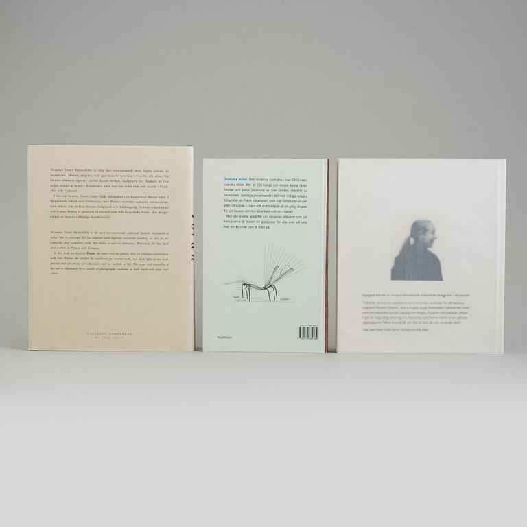 Seven books on Swedish glass, silver and furniture.