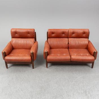 A 1960's/70's three-piece furniture suite.