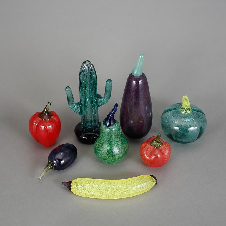 FIGURINER, 8 st, glas, Gunnel Sahlin, Kosta Boda.