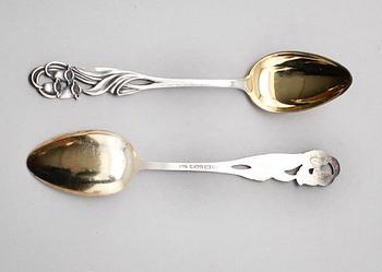 KAFFESKEDAR, 8 st, silver, Finland, 1950-tal. Vikt ca 77 gram.