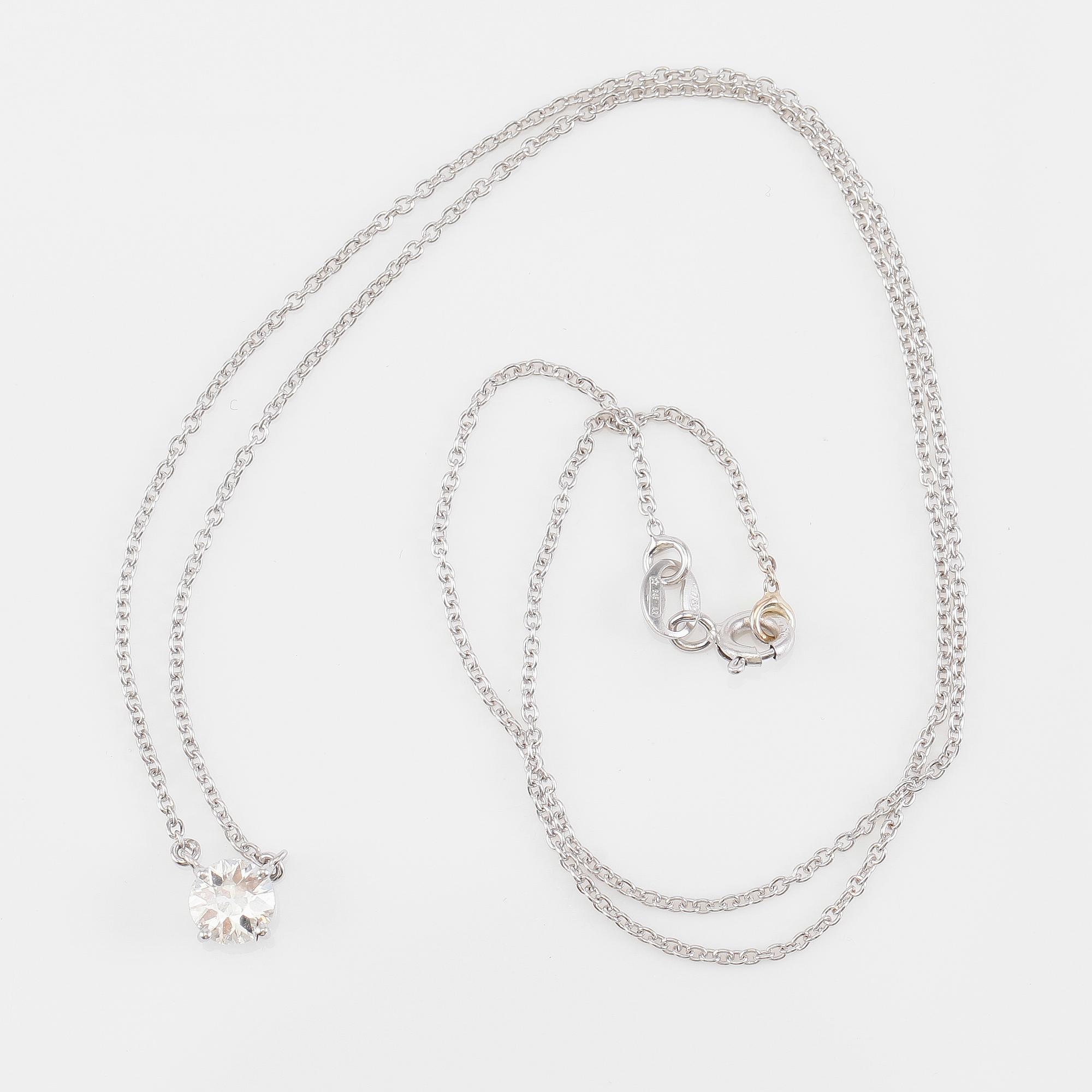 COLLIER, 18K vitguld och diamant ca 0.61 ct.