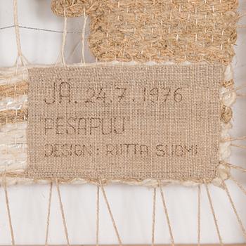 Riitta Suomi, a weave  signed and dated 24.7 1976 for Sylvi Salonen.