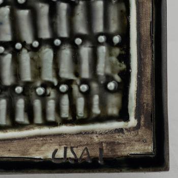 Lisa Larson, two stoneware wall reliefs and a figurine, Gustavsberg.