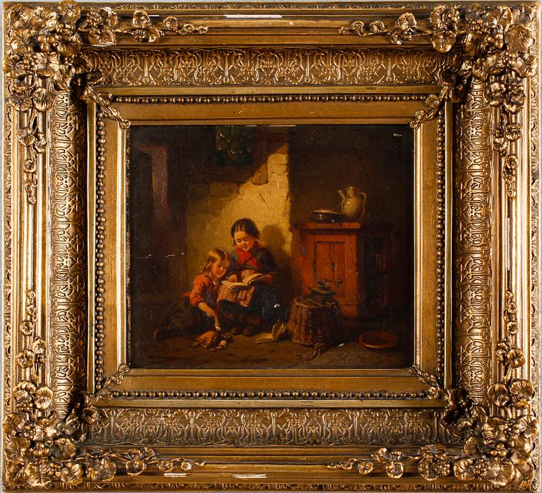 AUGUST VON RENTZELL, olja på pannå, signerad.