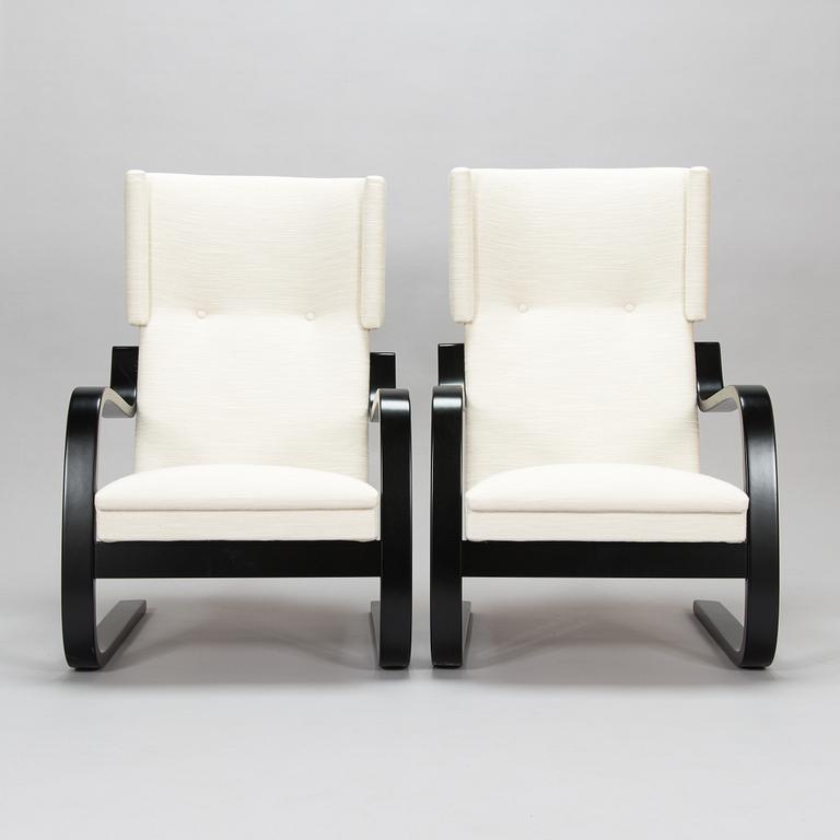 Alvar Aalto, A pair of mid-20th century '34/401' armchairs for  O.Y. Huonekalu- ja Rakennustyötehdas A.B. Finland.