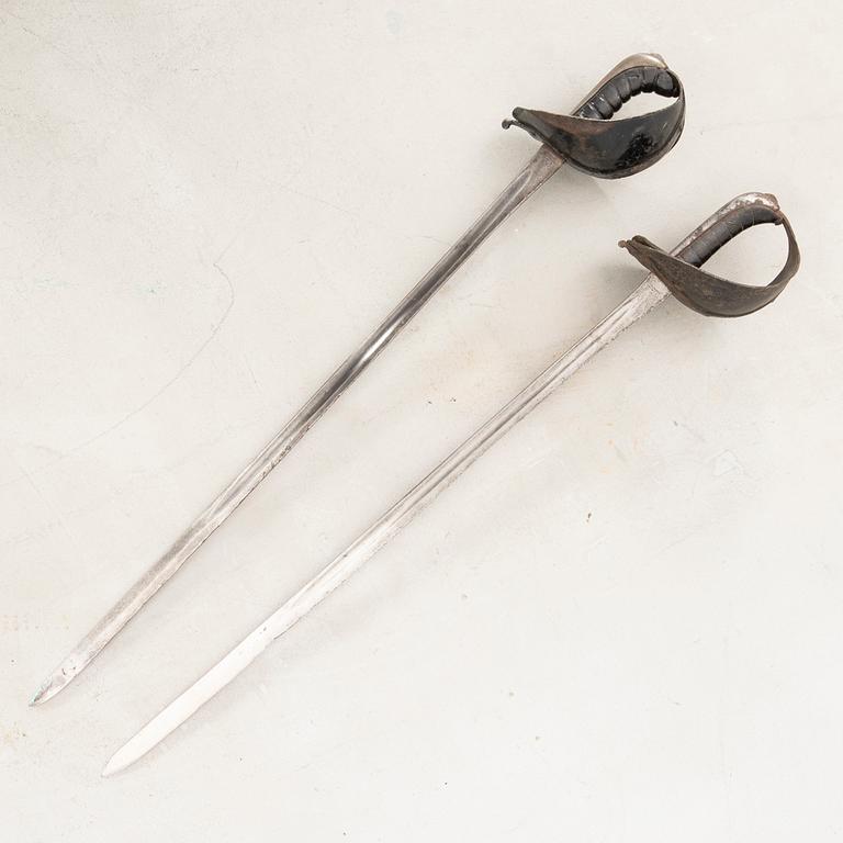 Two fencing sabres, Swedish, 1886 pattern.