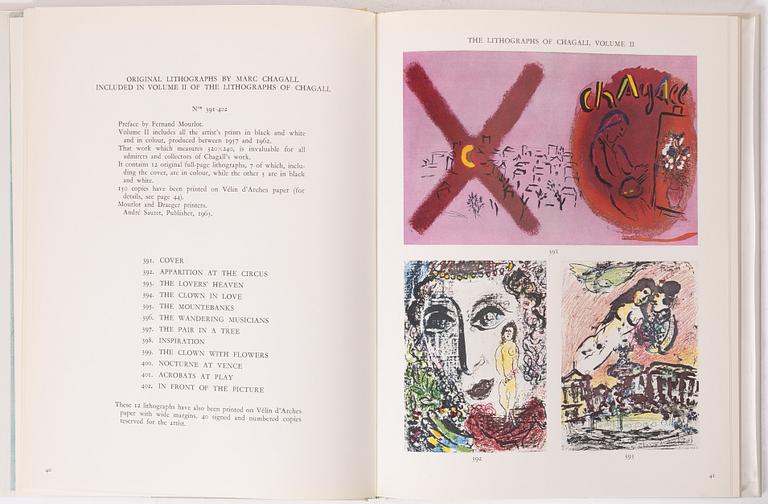 Marc Chagall, Books, 2 pcs, "Chagall - Lithographe III" and "Chagall - The Ceiling of the Opera".