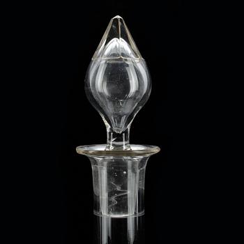 KARAFFER MED PROPP, glas, 1800-talets mitt.