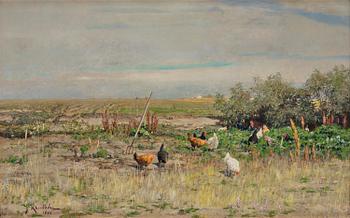 844. Johan Krouthén, "Höns i trädgårdslandet".