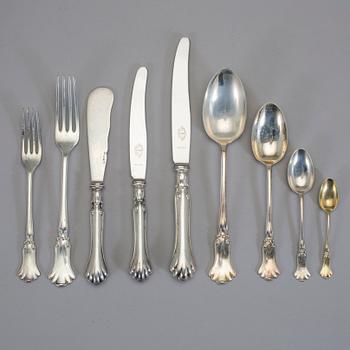 BESTICKSERVIS, 98 delar, silver, K. Anderson, Stockholm 1918-29. Importstämplar. Tot ca 4988 gram.