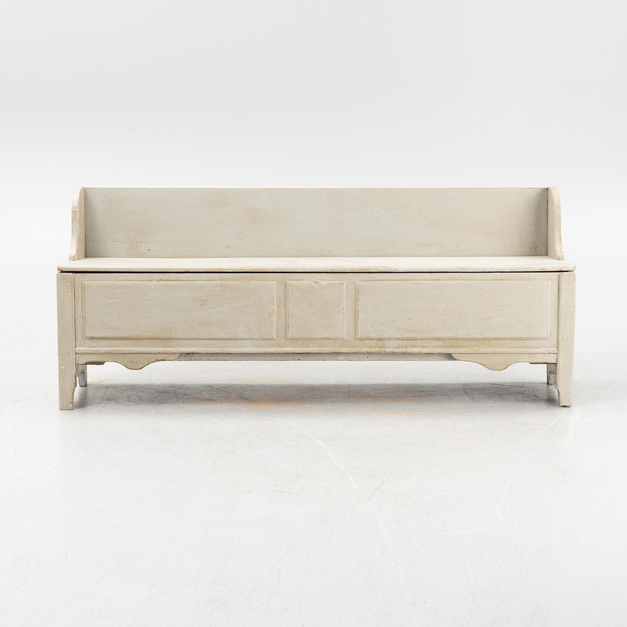 A painted sofa, 19th Century.