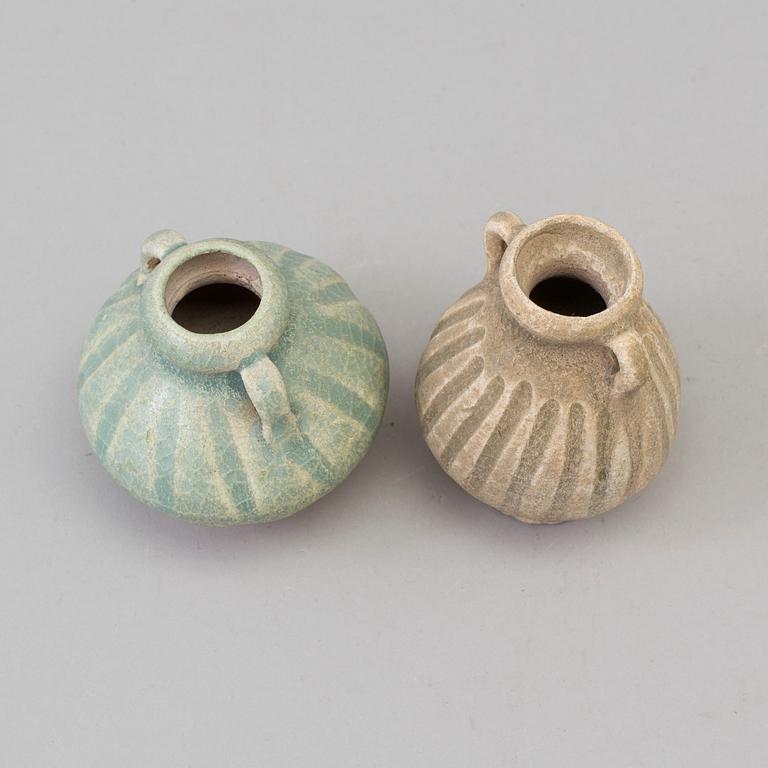 Two Sawankhalok miniature vases, 15th Century. 'Royal Nanhai'.