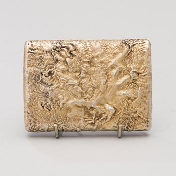 A silver gilt cigarette case by Ivan Katorskij, Saint Petersburg 1896-1908.