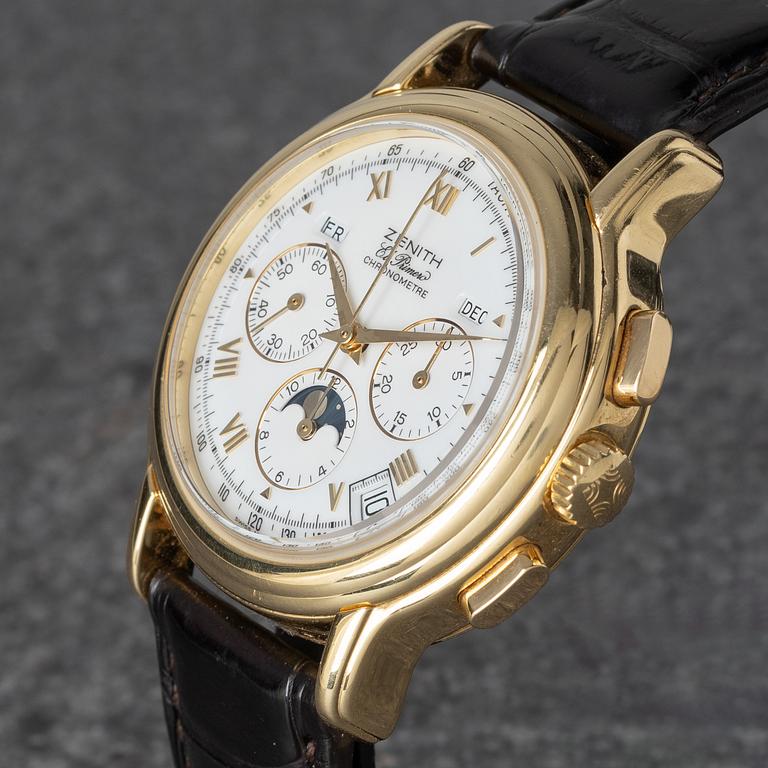 Zenith, El Primero, ChronoMaster, "Triple Calendar Moonphase", chronograph, ca 2002.