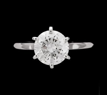 1159. A brilliant cut diamond ring, 2.21 cts. Cert. HRD.